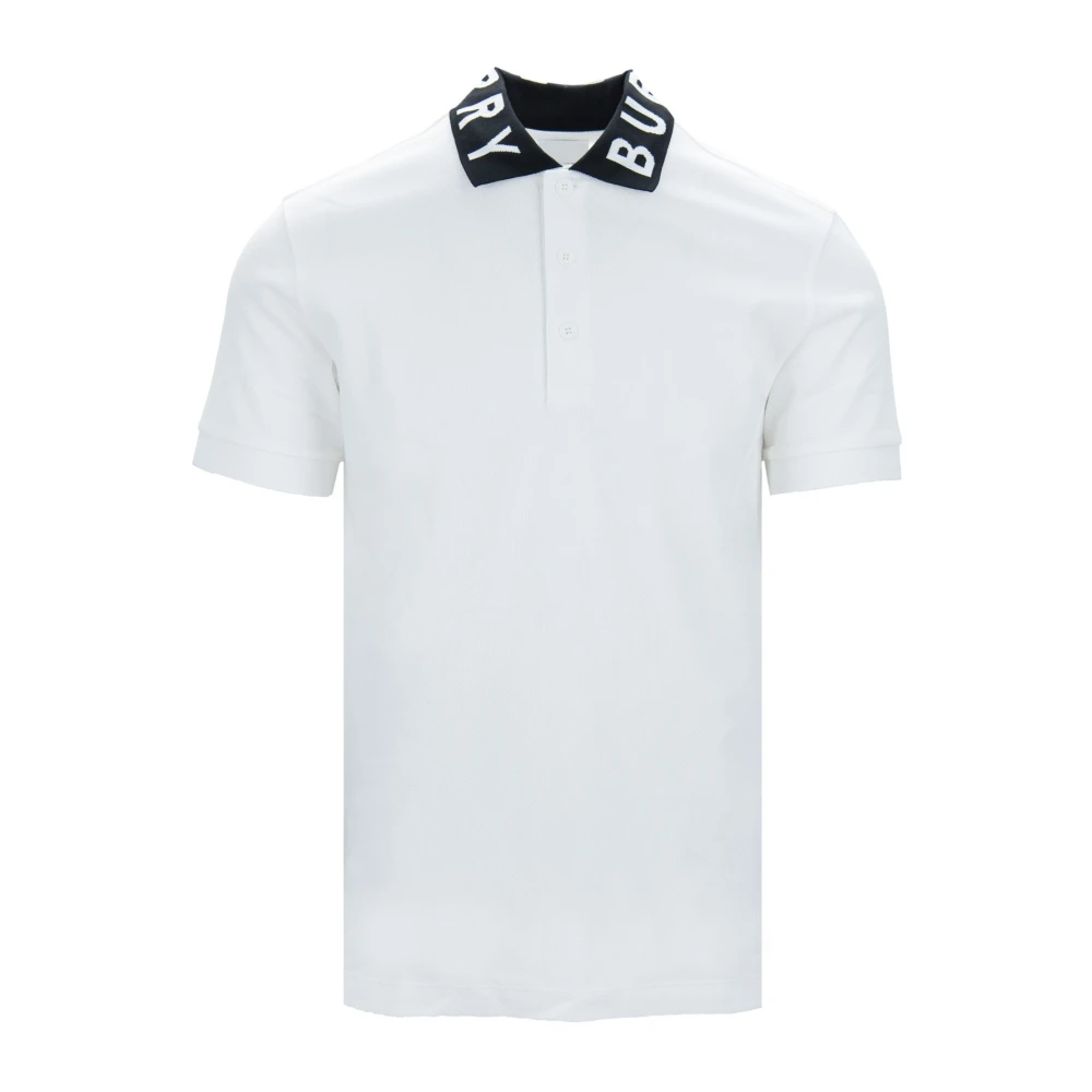 Burberry Wit Basic Polo Shirt met Logo White Heren