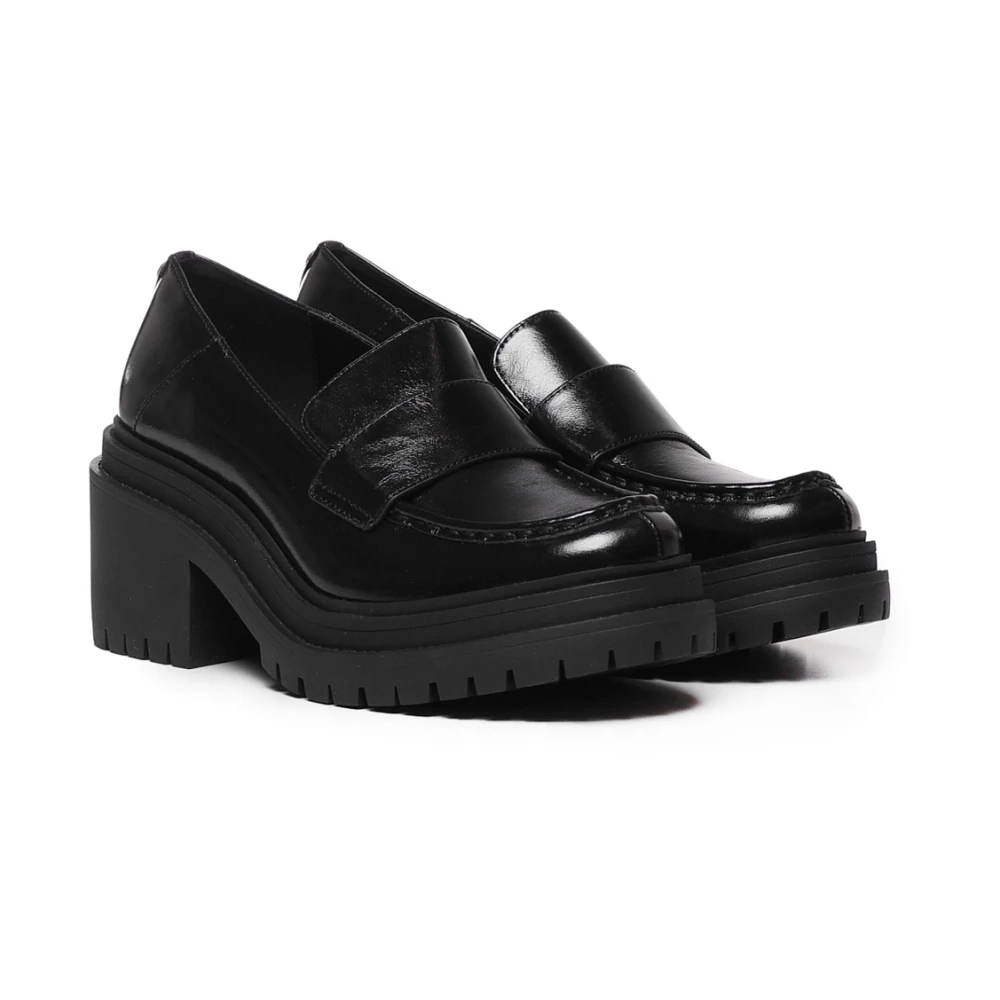 Michael Kors Zwarte platte schoenen met Monogram MK Black Dames