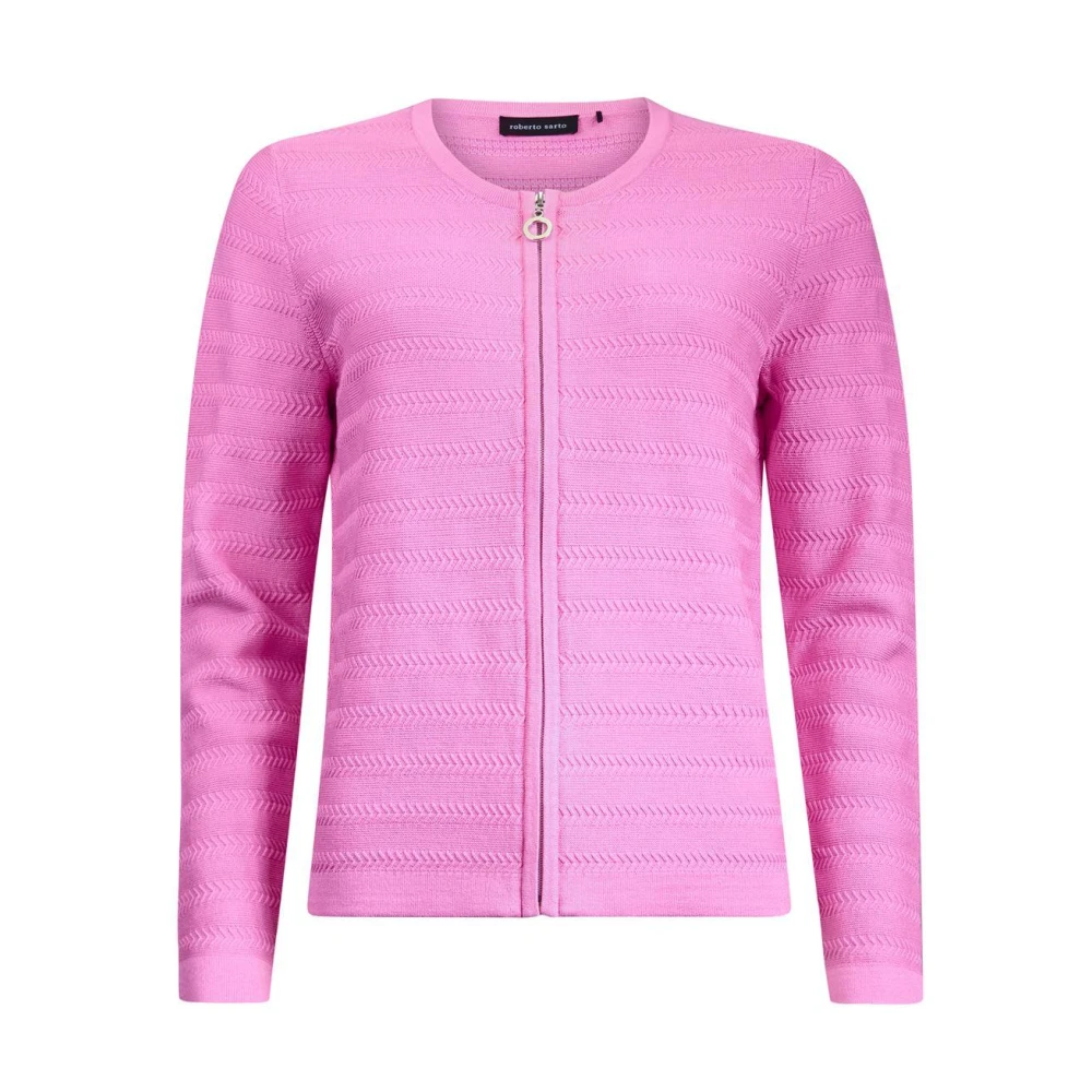 Roberto sarto Rosebloom Vest Cardigan Lang Pink Dames