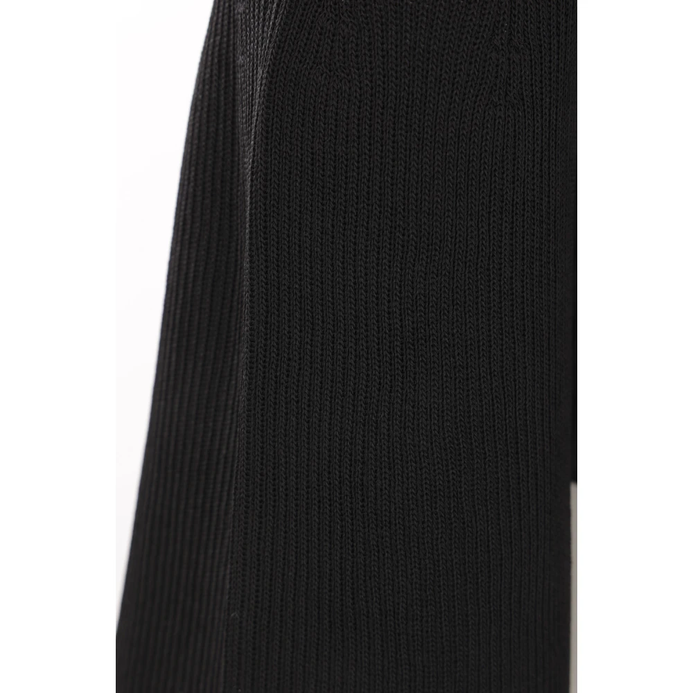 Cfcl Zwarte Geribbelde Boothals Bell Sleeve Trui Black Dames