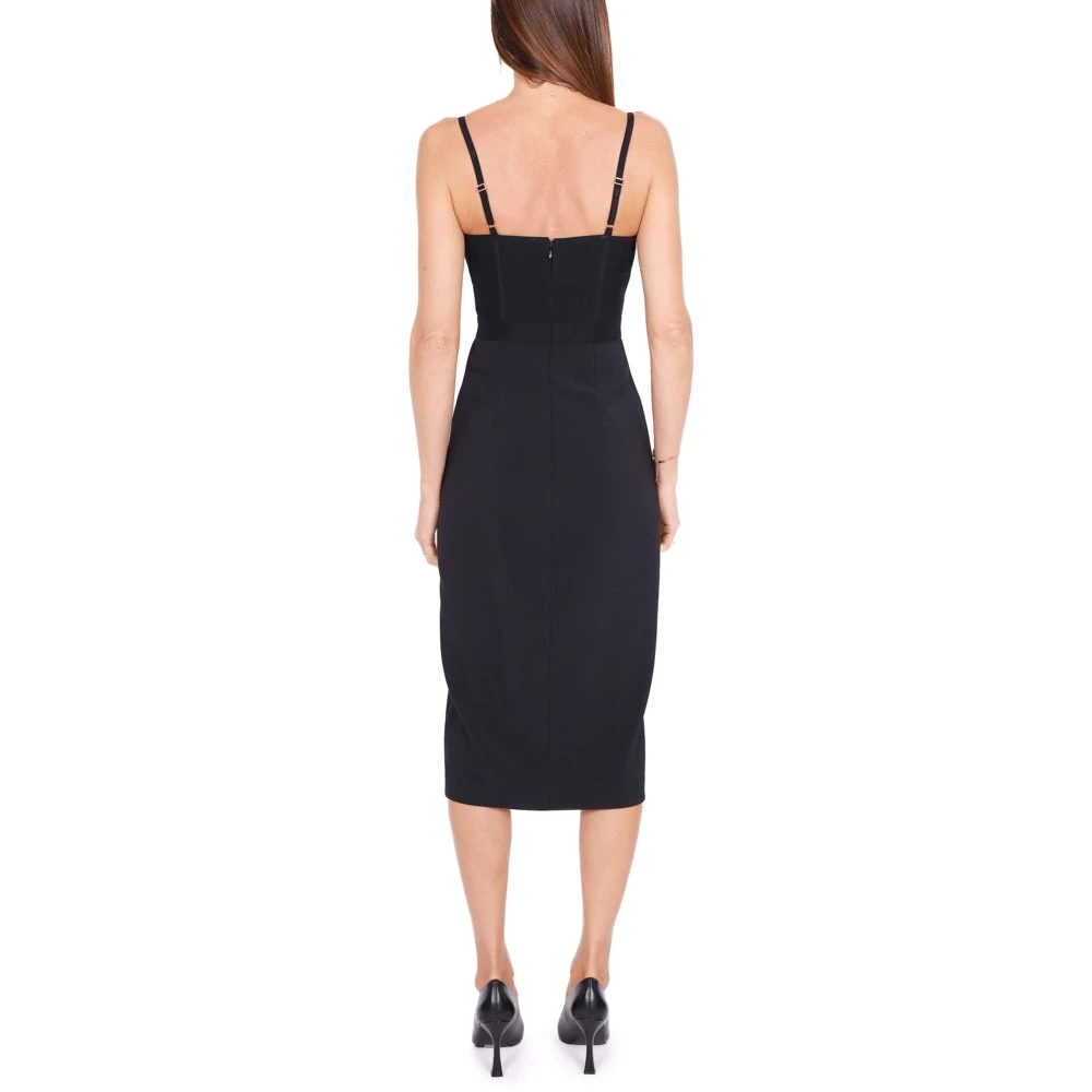 Elisabetta Franchi Zwarte Bustier Top Midi Jurk Black Dames
