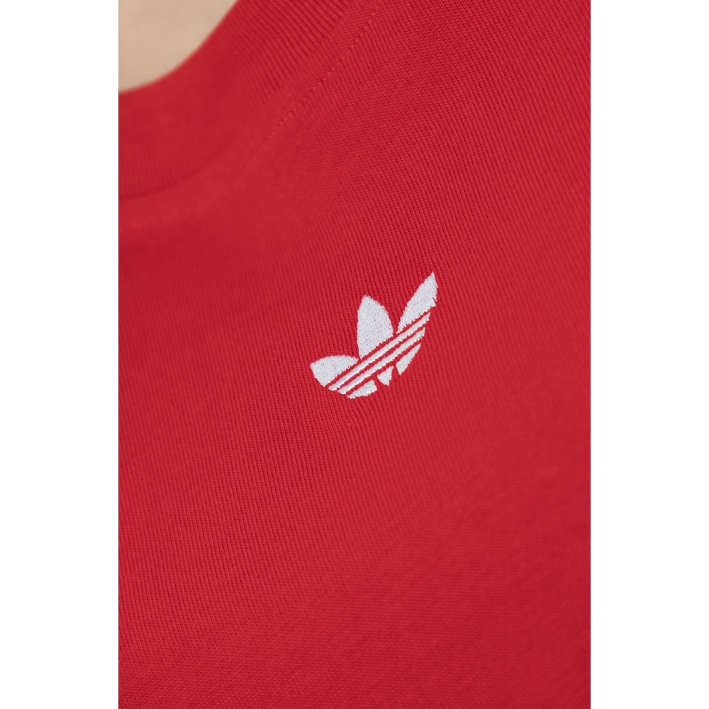 adidas Originals Korte T-shirt met logo Red Dames