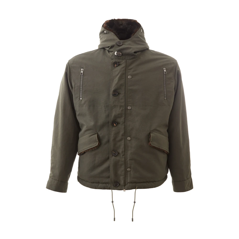 Lardini Parka Jacket with Inner Eco Fur Green, Herr