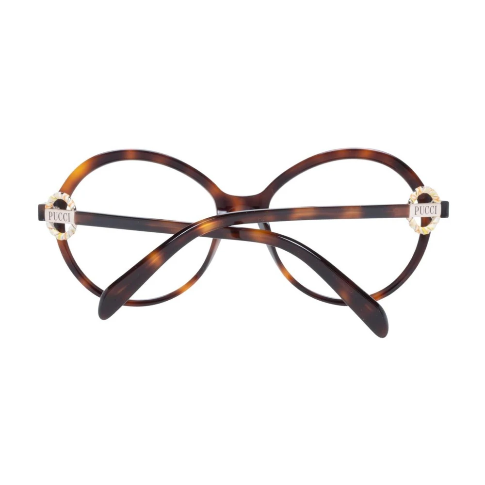 EMILIO PUCCI Bruine ronde optische monturen met hoes Brown Dames