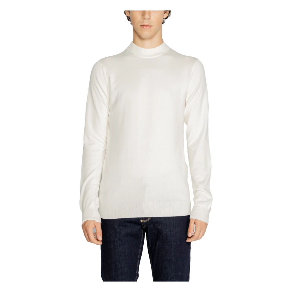 Antony Morato Wit Effen Gebreid Lange Mouwen Mannen White Heren