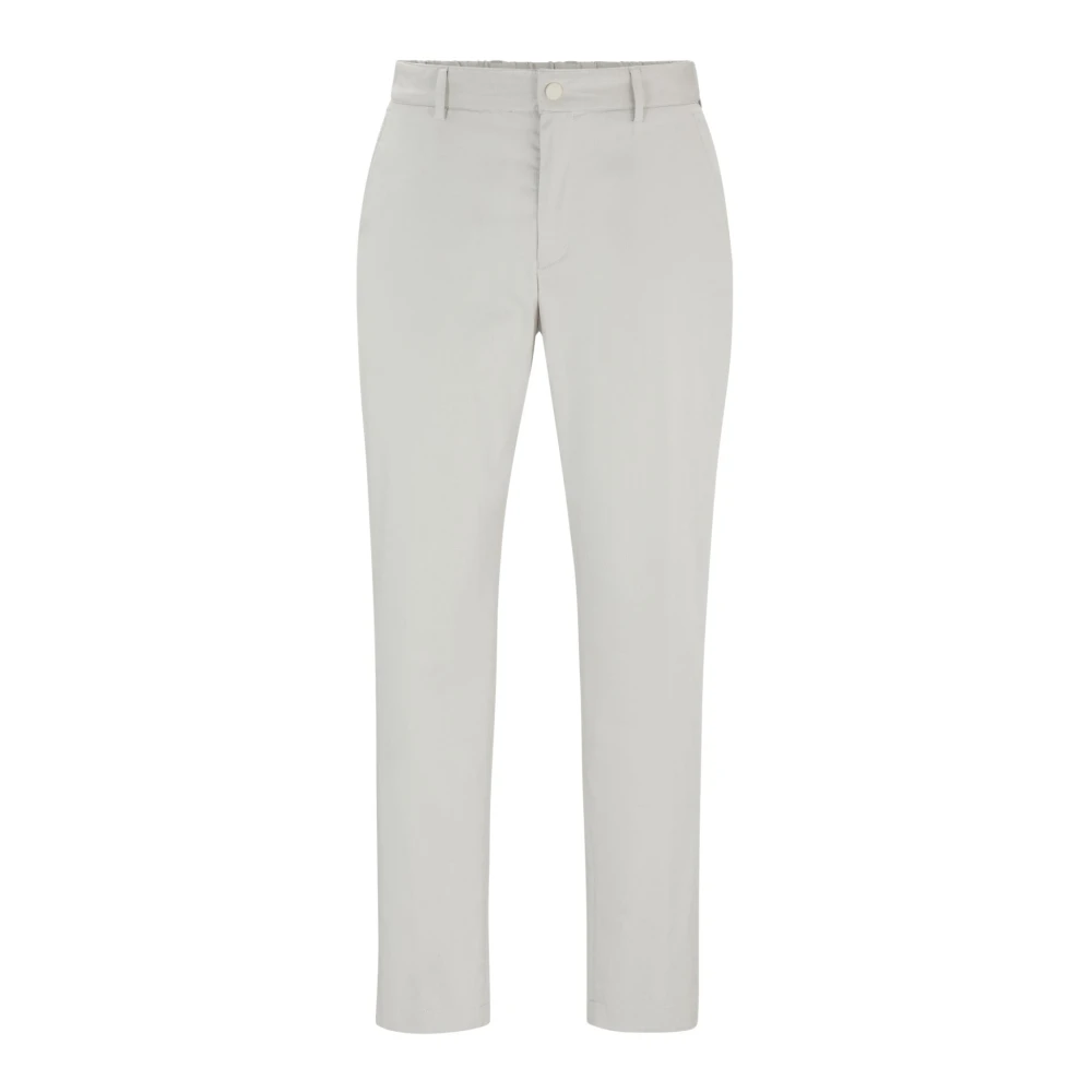 Boss Pearl Gray Elastische Taille Kostuumbroek Gray Heren