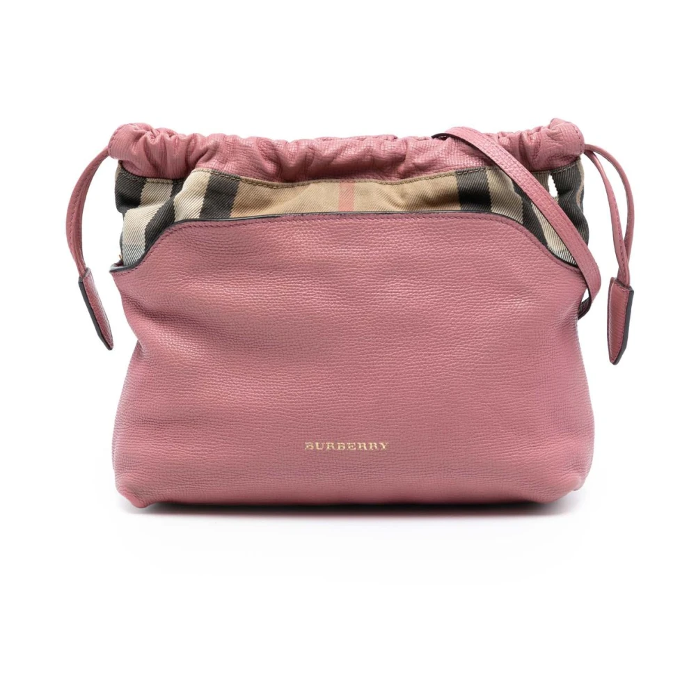 Burberry Vintage Women's Pink Pre-Owned Leather Bucket Bag
