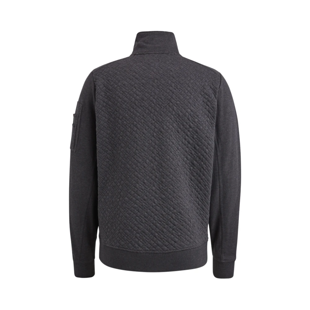 PME Legend Ritssluiting Jacquard Sweat Vest Gray Heren