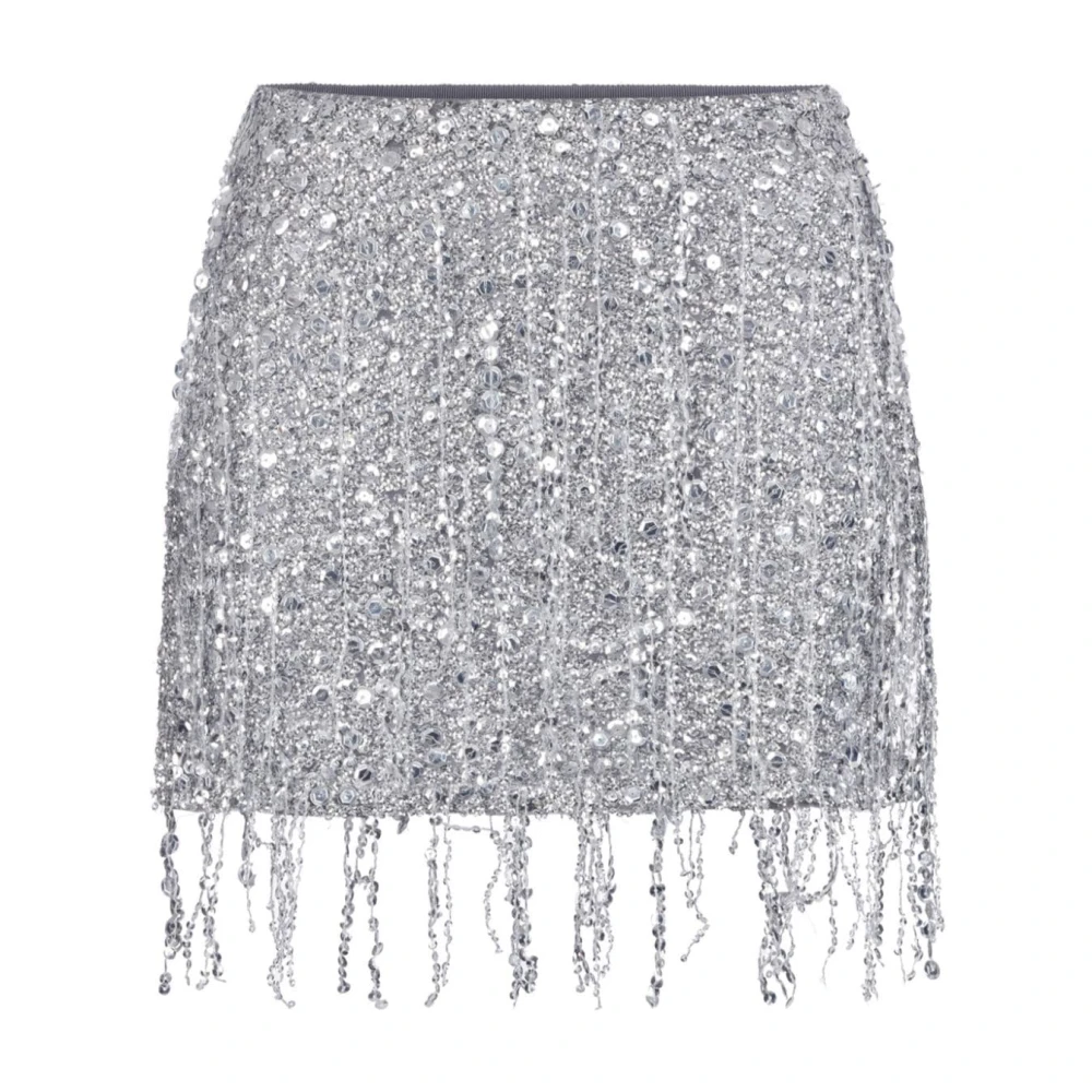 Elisabetta Franchi Argento Rokken Aw24 Dameskleding Gray Dames