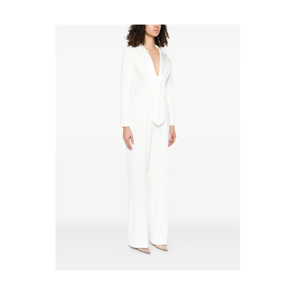 Elisabetta Franchi Witte Jumpsuit met Achterritssluiting White Dames