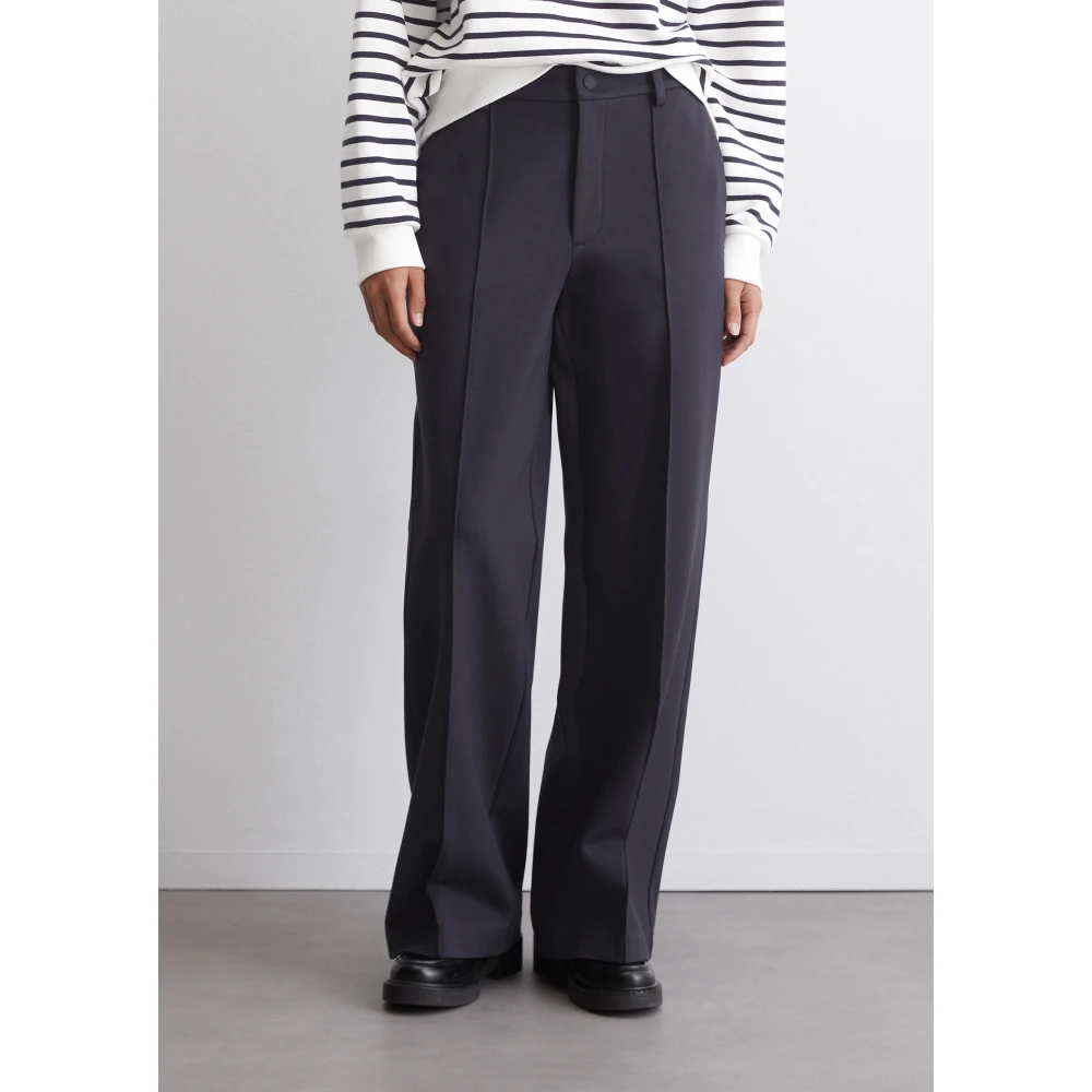 Marc O'Polo Jersey Straight Leg Broek Blue Dames