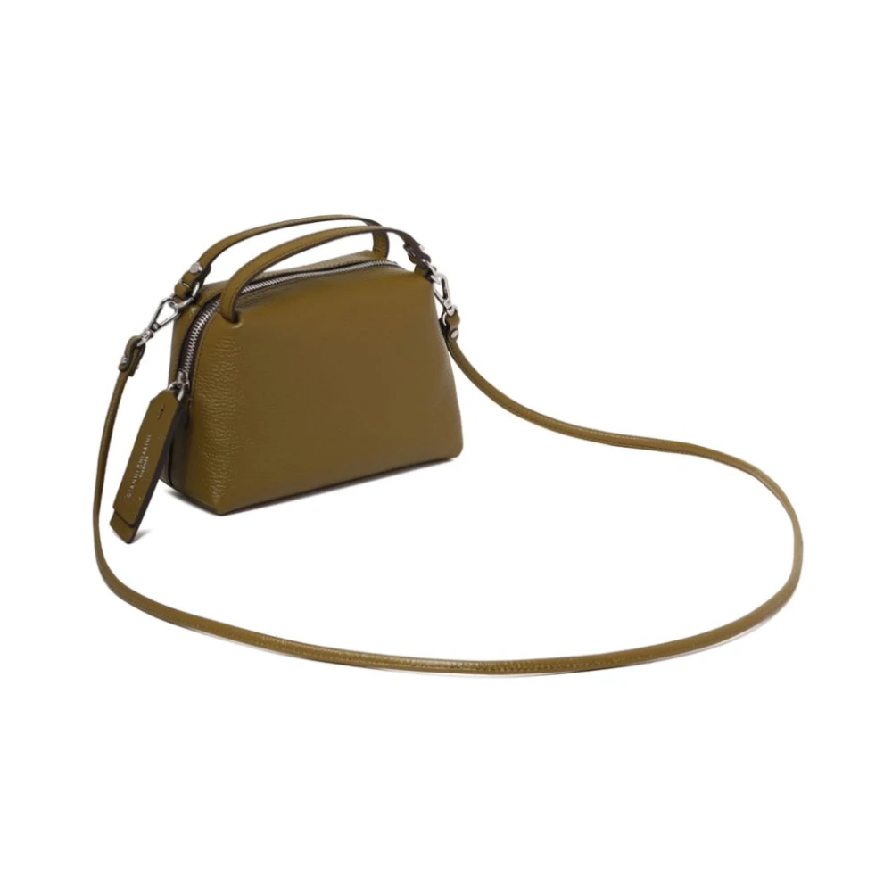 Gianni Chiarini Groene Leren Korrelige Textuur Tas Green Dames