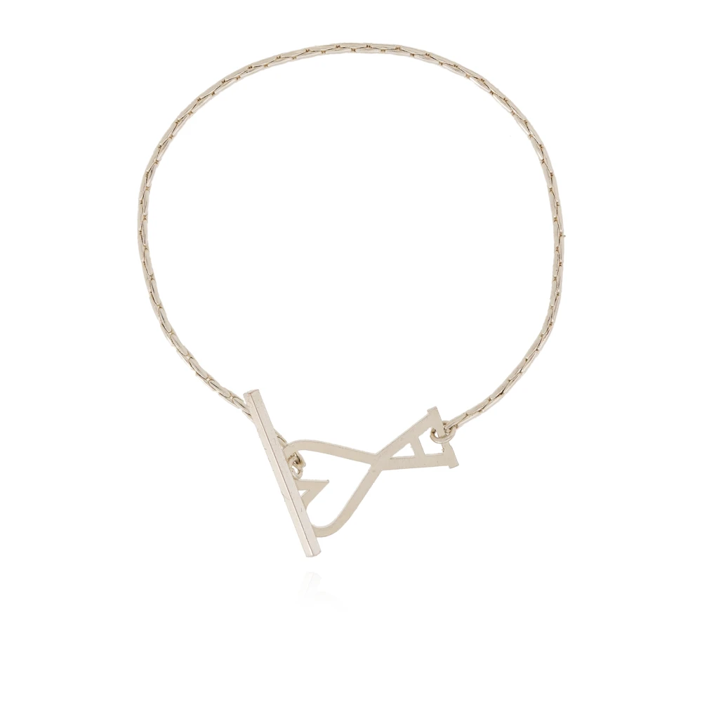Ami Paris Unisex Gray Bracelets, S, Bracelet With Logo