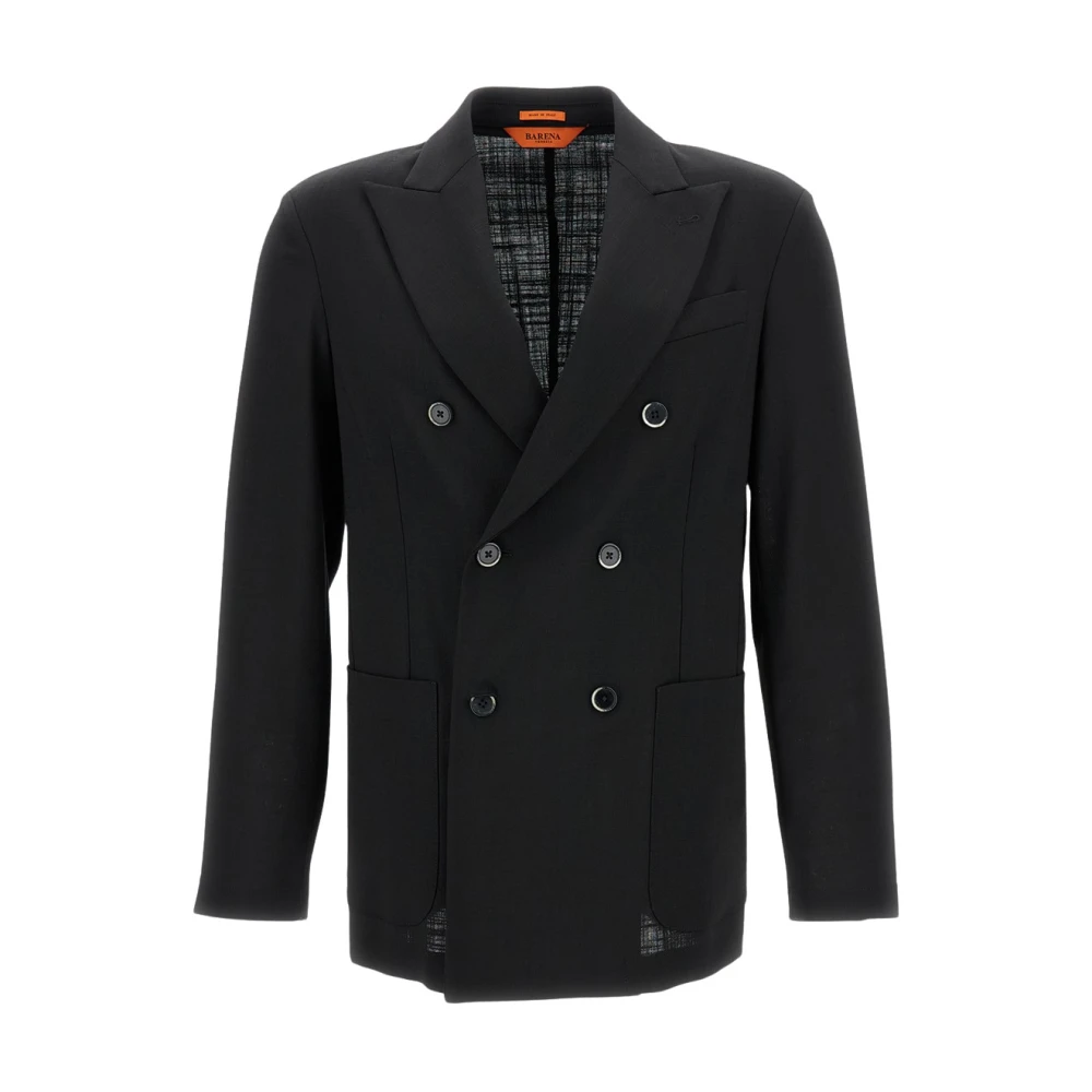 Barena Venezia Men's Black Giacca Doppiopetto - Blazers - S - Jackets