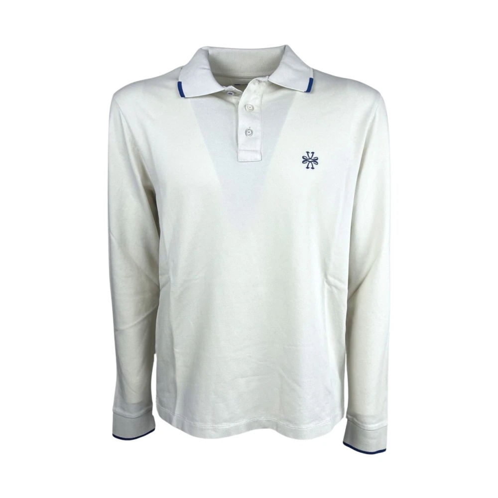 Jacob Cohën Geborduurd poloshirt met lange mouwen White Heren