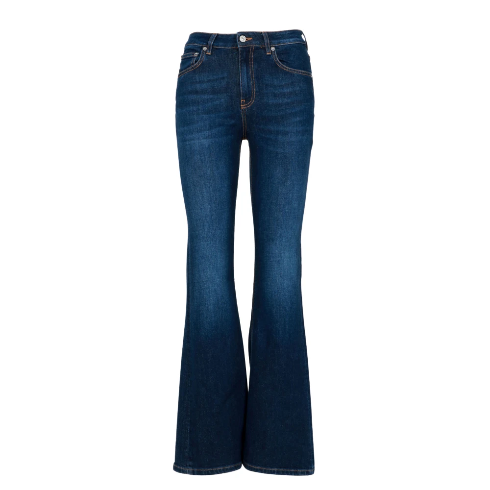 Roy Roger's Denim Flare Jeans met Salpa Appliqué Blue Dames