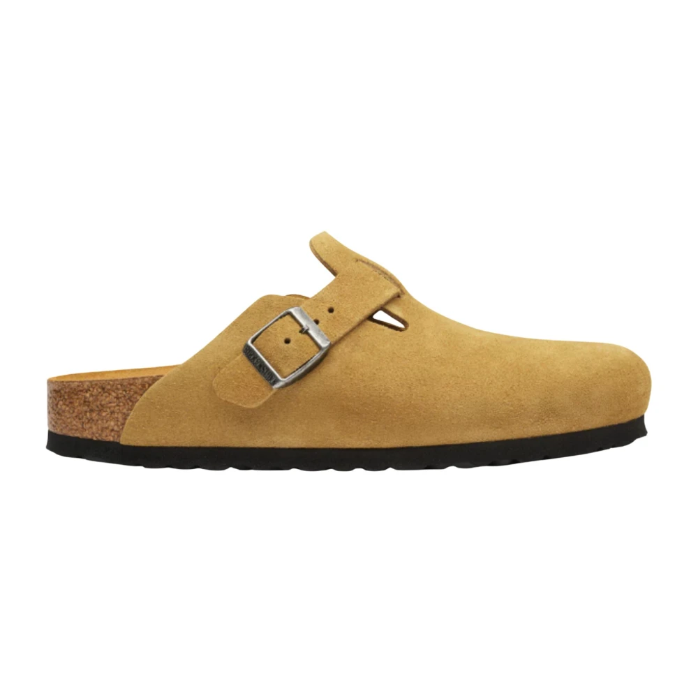 Birkenstock Unisex Giallo - Boston - Zoccoli In Camoscio Marrone Sughero - Immagine 4