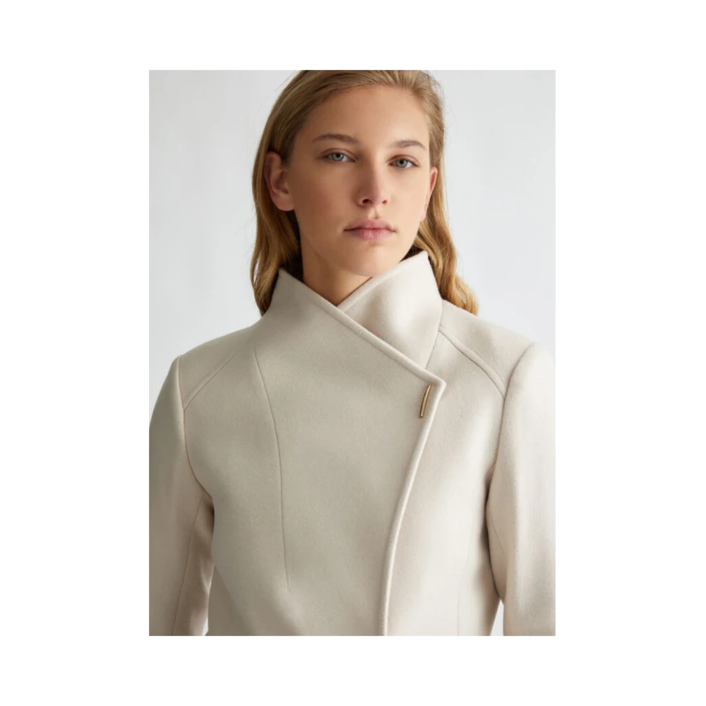 Liu Jo Dubbelbreastede wollen jas White Dames