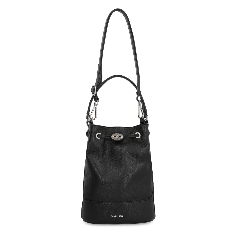 Zanellato Leren Bucket Bag met Handvat Black Dames