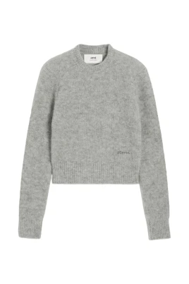 Grå Crew Neck Sweater med Logo