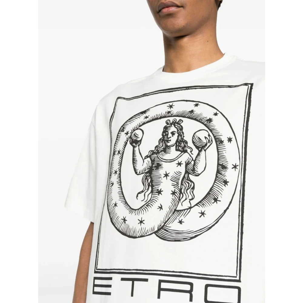 ETRO Casual Katoenen T-Shirt White Heren