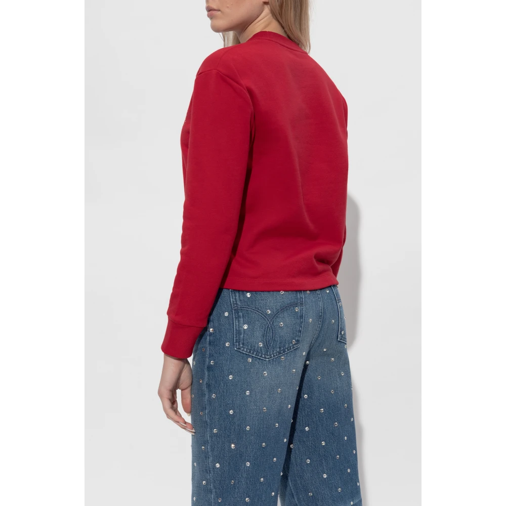 Versace Sweatshirt met glinsterende kristallen Red Dames