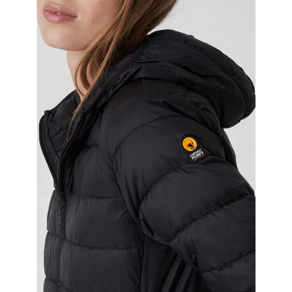 Ciesse Piumini Zwarte Gewatteerde Hoodiejas Annamarie Black Dames