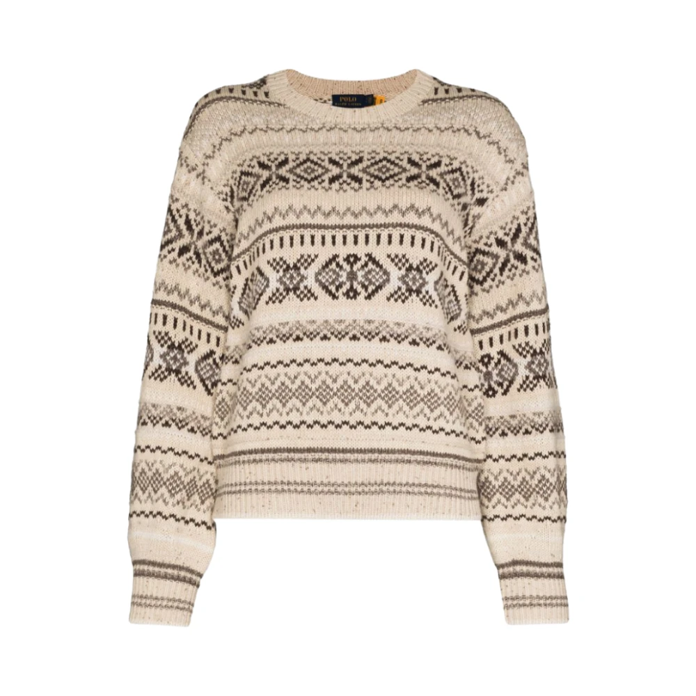 Polo Ralph Lauren Beige Bergmotief Trui Beige Dames