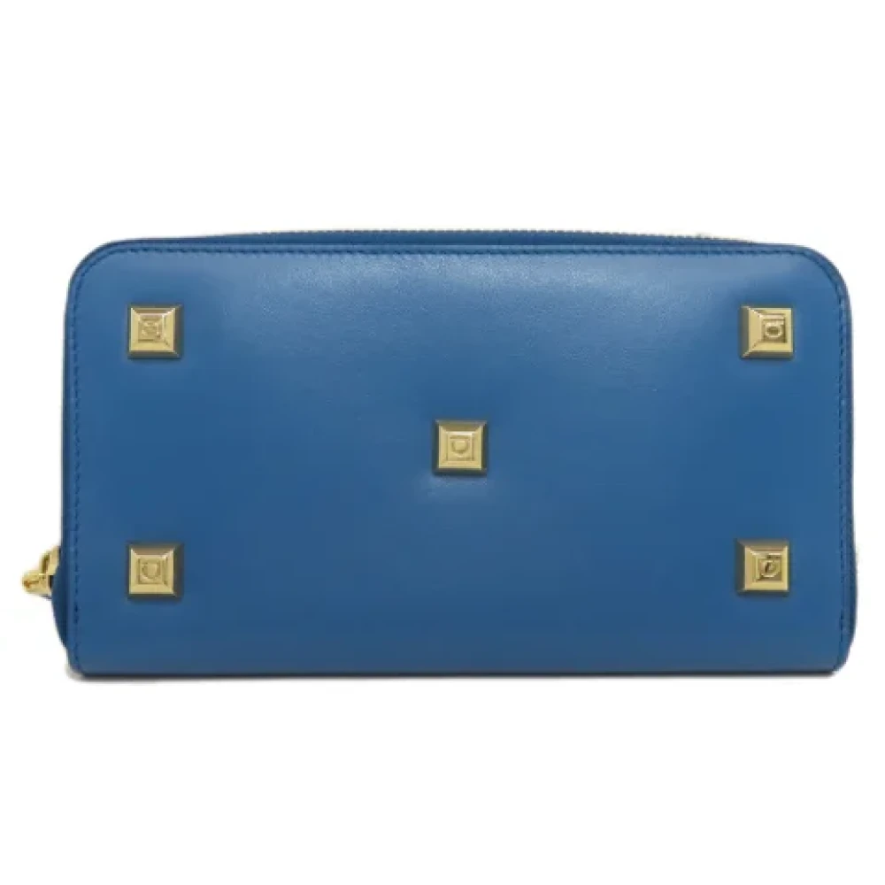 Salvatore Ferragamo Pre-owned Leather wallets Blue Dames