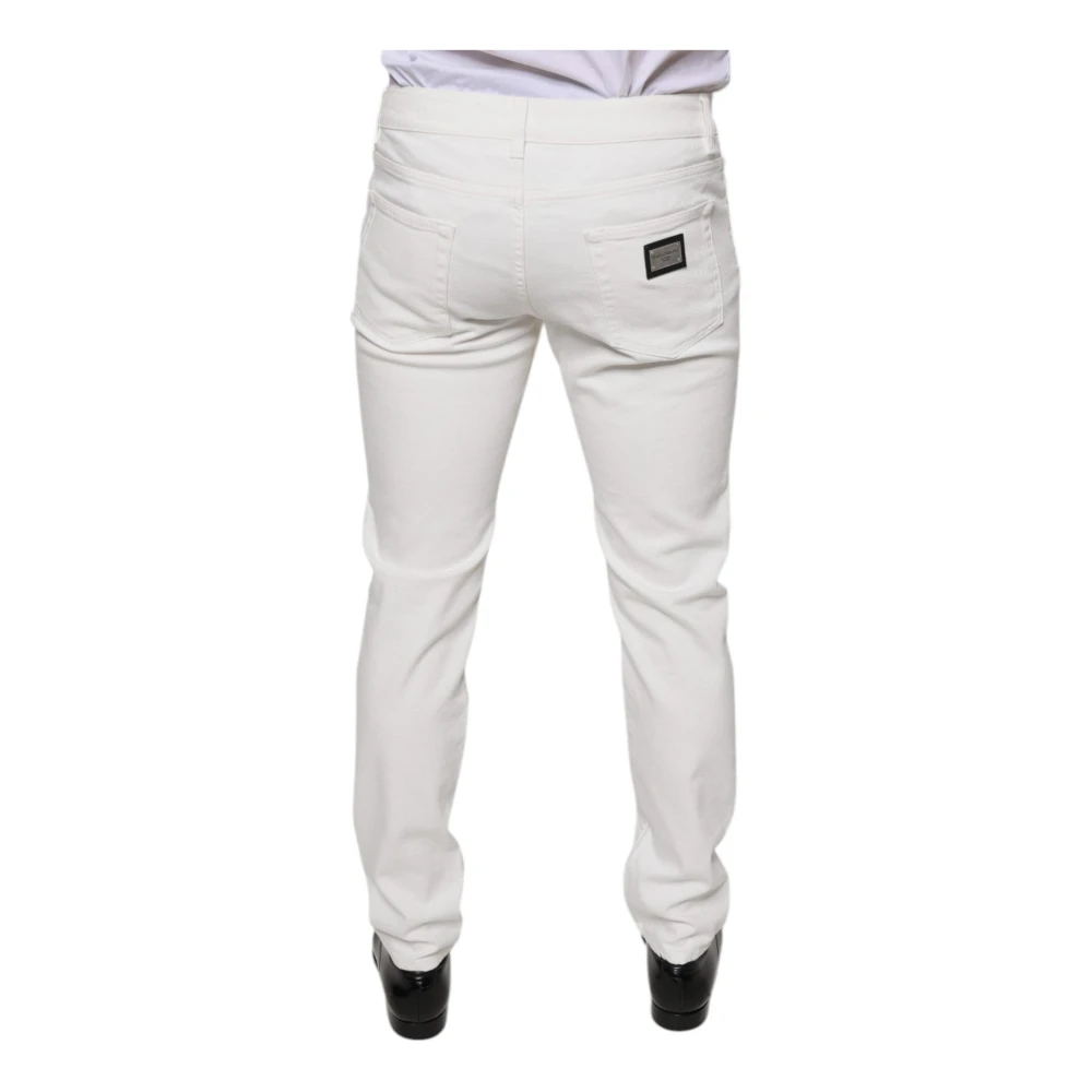 Dolce & Gabbana Witte Skinny Slim Denim Jeans White Heren