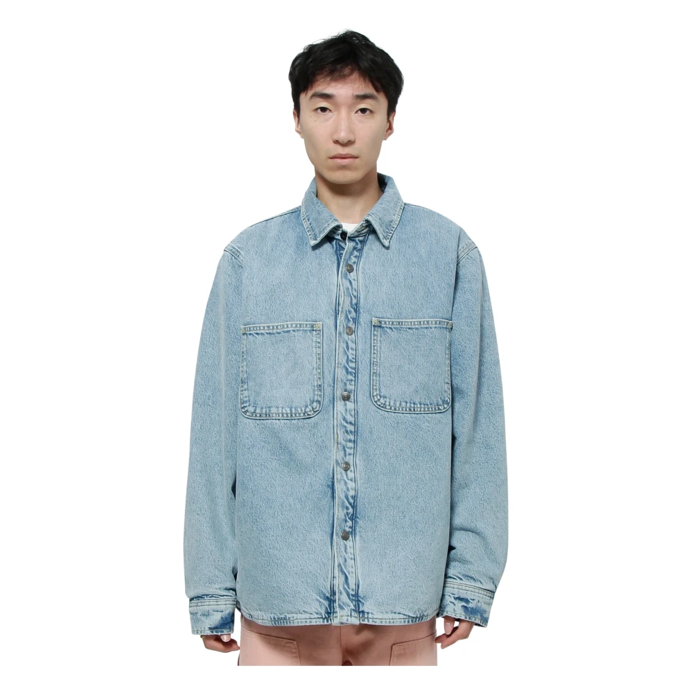 Stüssy Sherpa Gevoerde Katoenen Overhemd Grijs Gray Heren