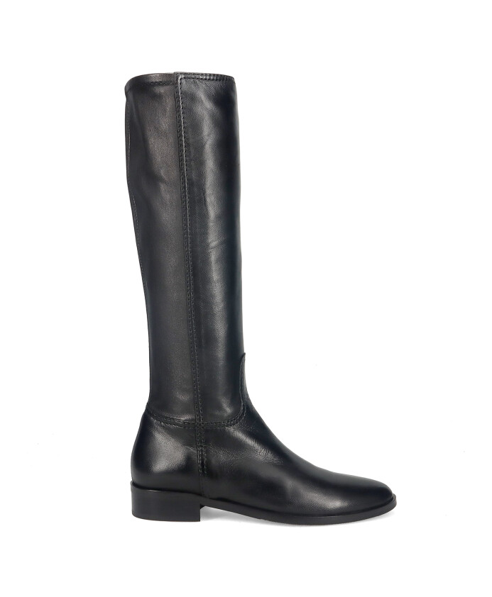 black-leather-boots-with-elasticated-leg