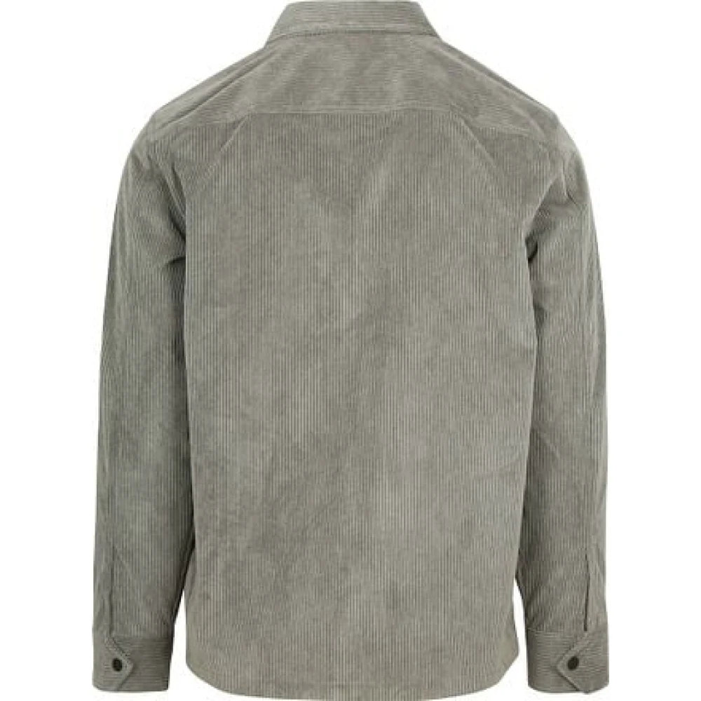 Hugo Boss Corduroy Overshirt Regular-Fit Geribbelde Stof Gray Heren