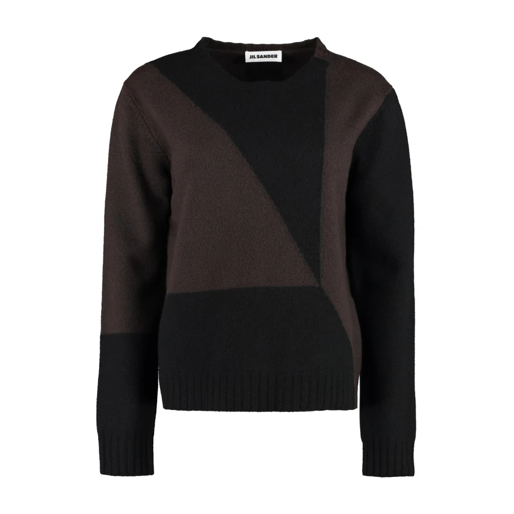 Jil Sander Damen Multicolor Wollpullover Mit Rundhalsausschnitt
