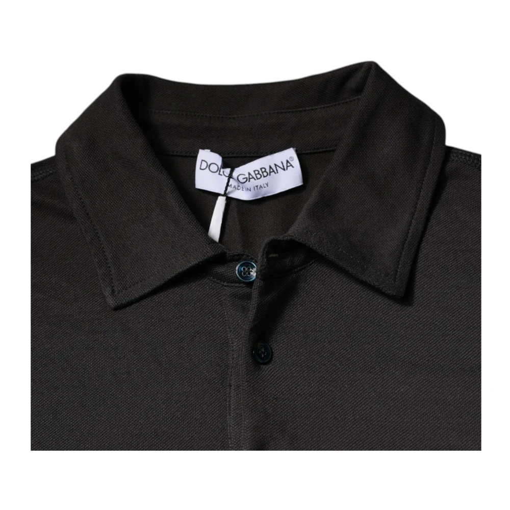 Dolce & Gabbana Polo Shirt met Logo Borduursel in Donkergrijs Gray Heren