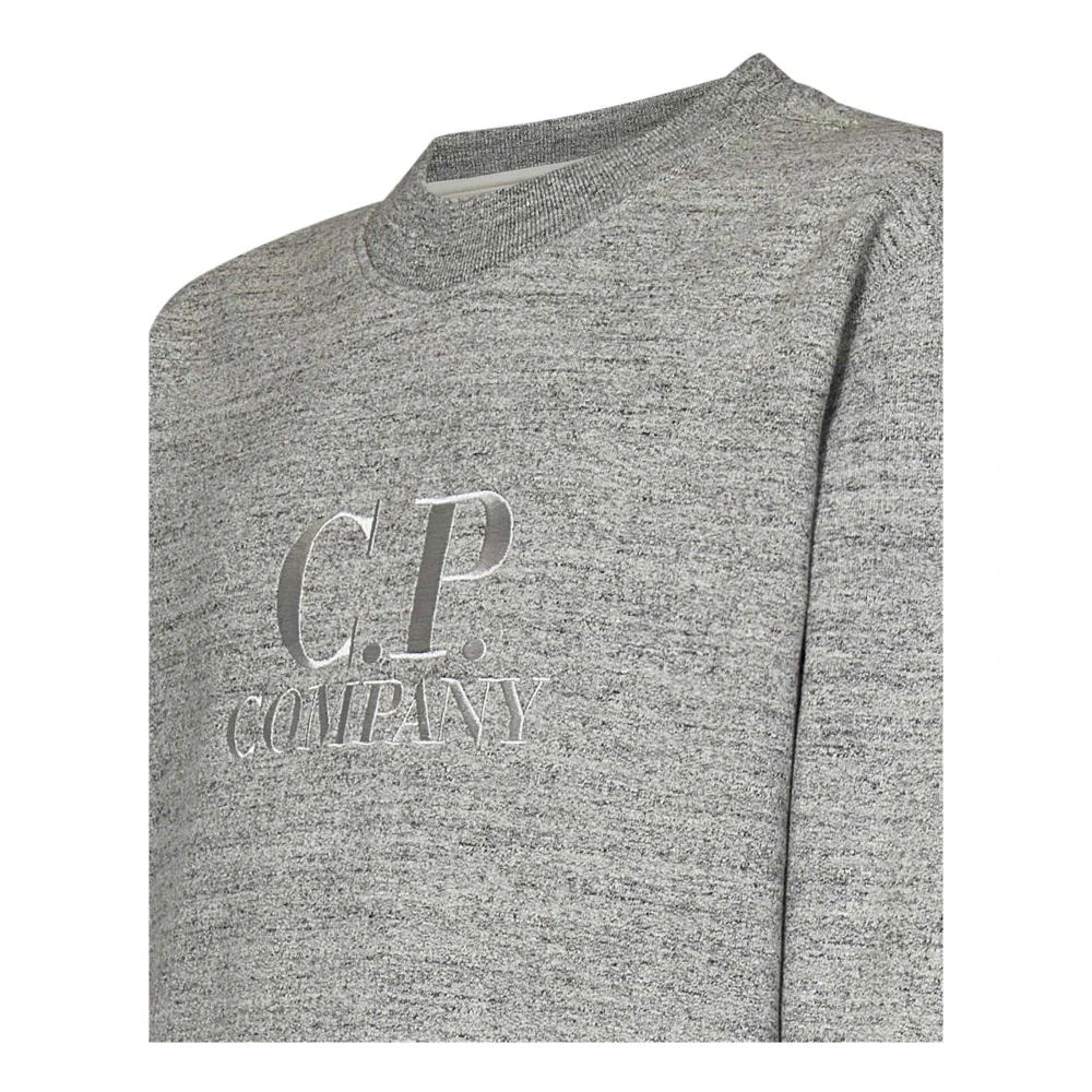 C.P. Company Grijze Sweatshirt Aw24 Elegant Logo Borduurwerk Gray Heren