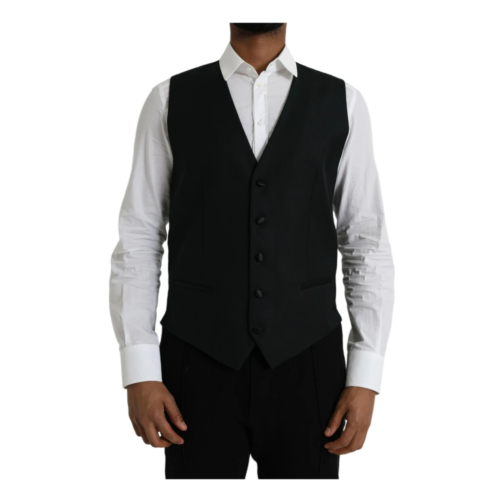 Dolce & Gabbana Men's Black Waistcoats, Xl, Multicolor Sleeveless Tank T-Shirt