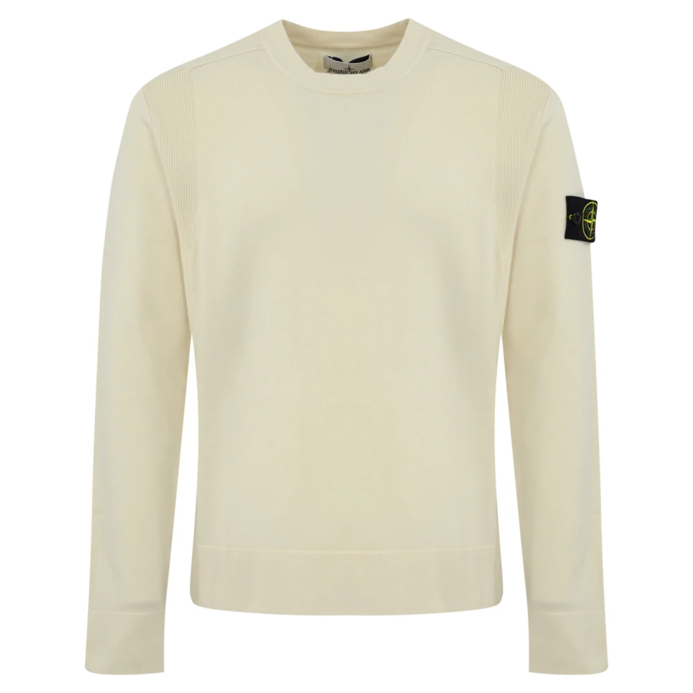 Stone Island Wol Stretch Trui Lange Mouw White Heren
