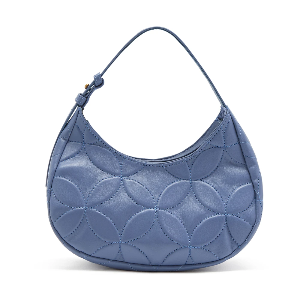 Maliparmi Middelgrote Rugverlichting Lederen Schoudertas Blue Dames