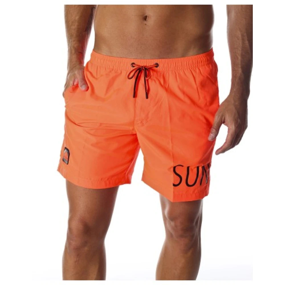 Sundek Heren Polyester Bad Shorts Orange Heren