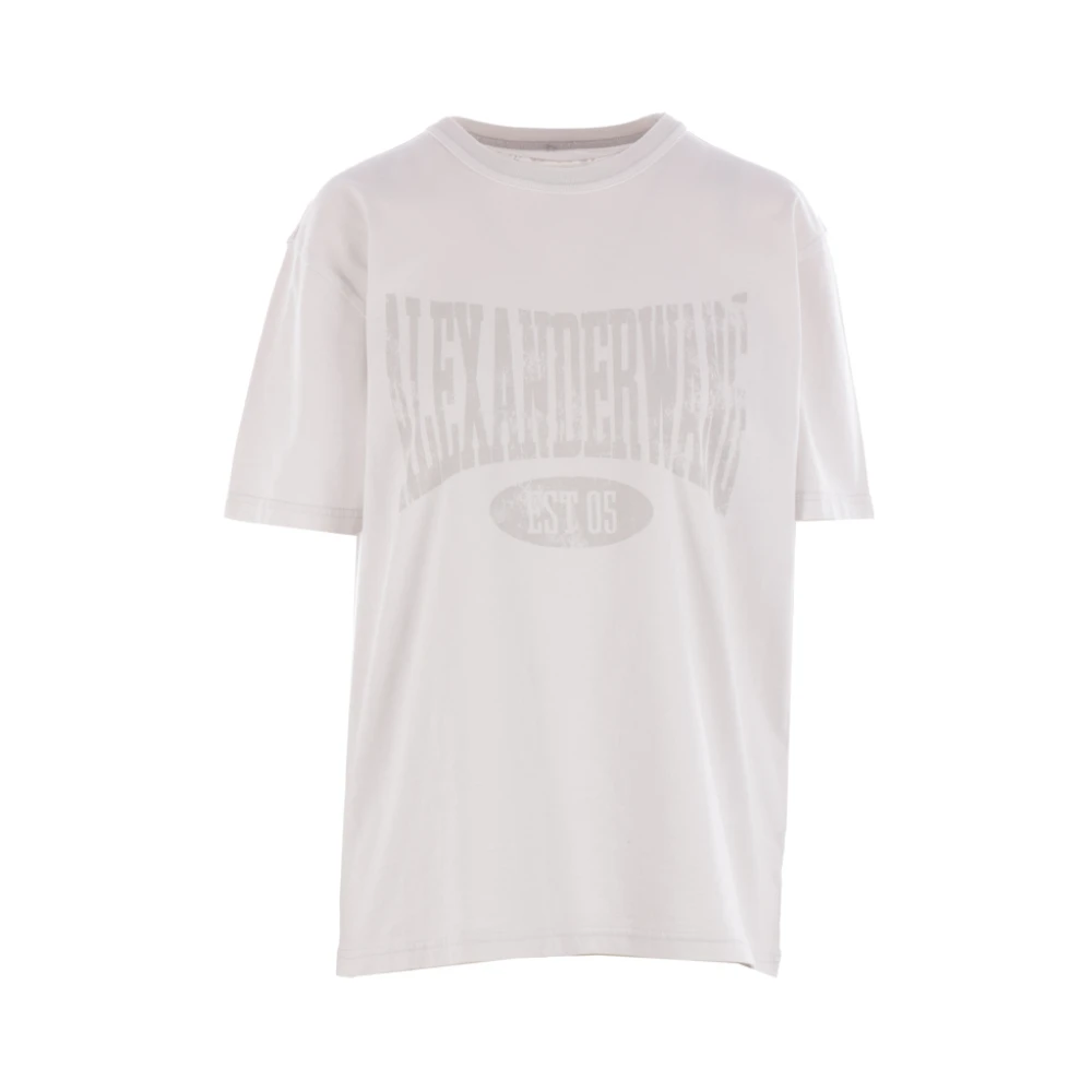Alexander wang Vintage Logo Print Katoenen T-shirt White Dames