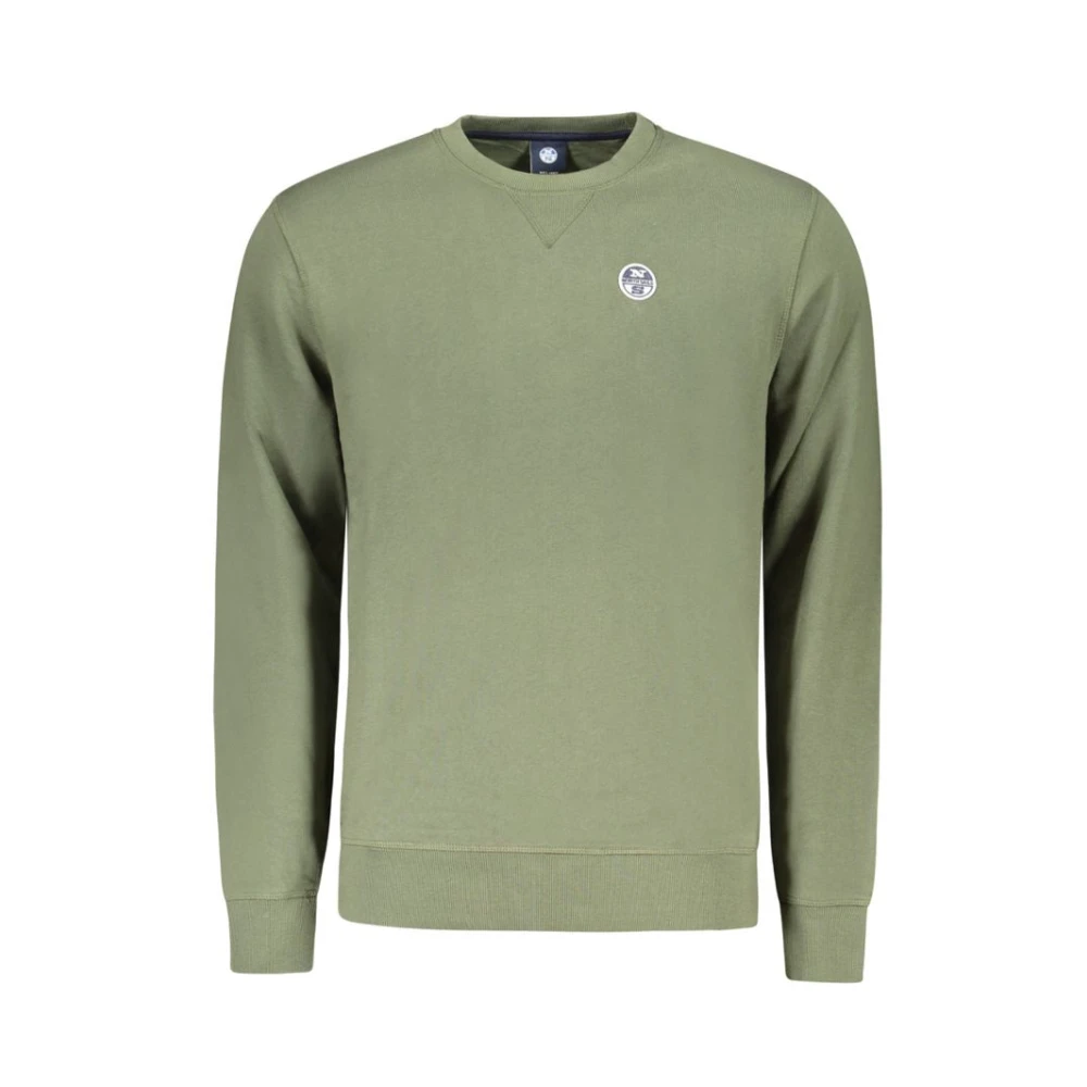 North Sails Men's Green Cotton Sweatshirt With Applique Logo