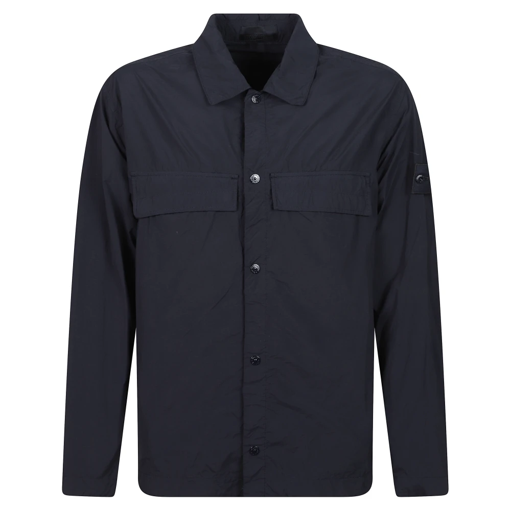 Stone Island , Casual Shirts, Male, Blue, M, Shirts