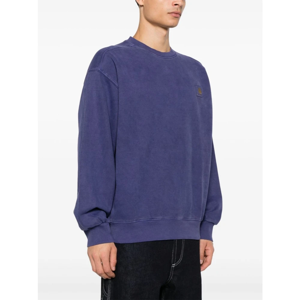 Carhartt WIP Zwaargewicht Geborsteld Katoenen Sweater Purple Heren