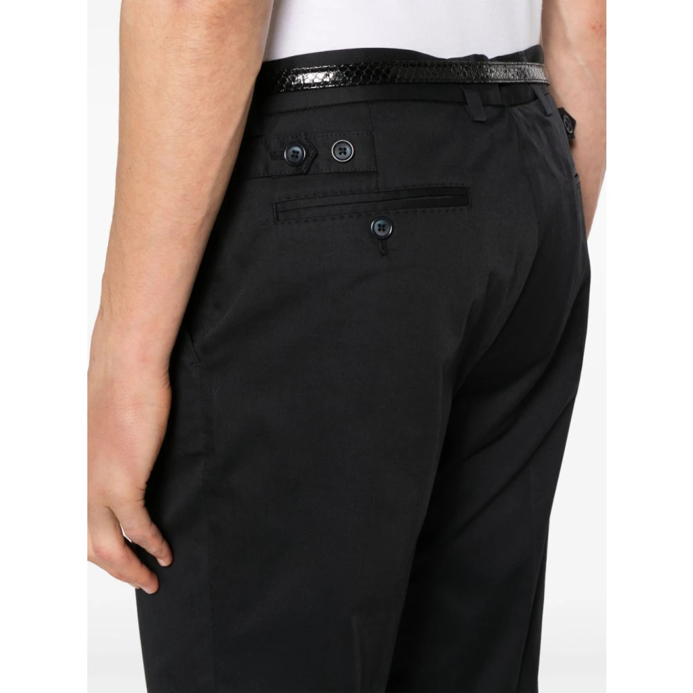 Dolce & Gabbana Mid-rise slim fit chino's middernachtblauw Black Heren