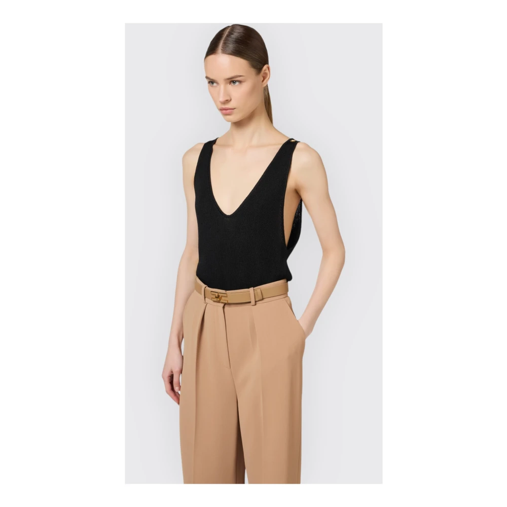 Elisabetta Franchi Stijlvolle Top Tricot voor Vrouwen Black Dames