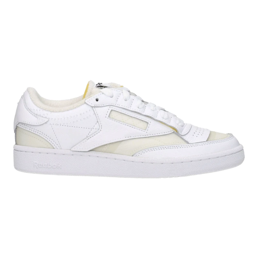 Maison Margiela Witte Stoffen Sneakers Casual Veters Rubberen Zool Dames Schoenen