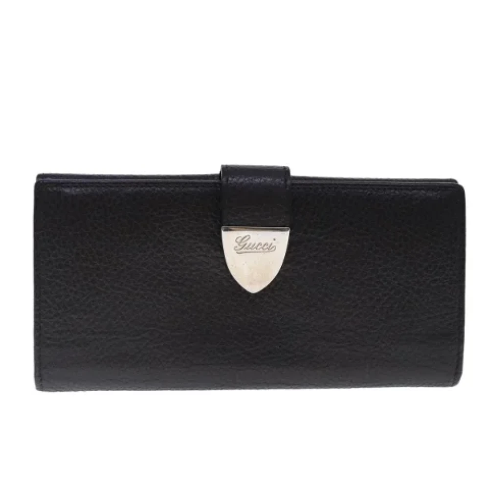 Gucci Vintage Pre-owned Leather wallets Black Dames
