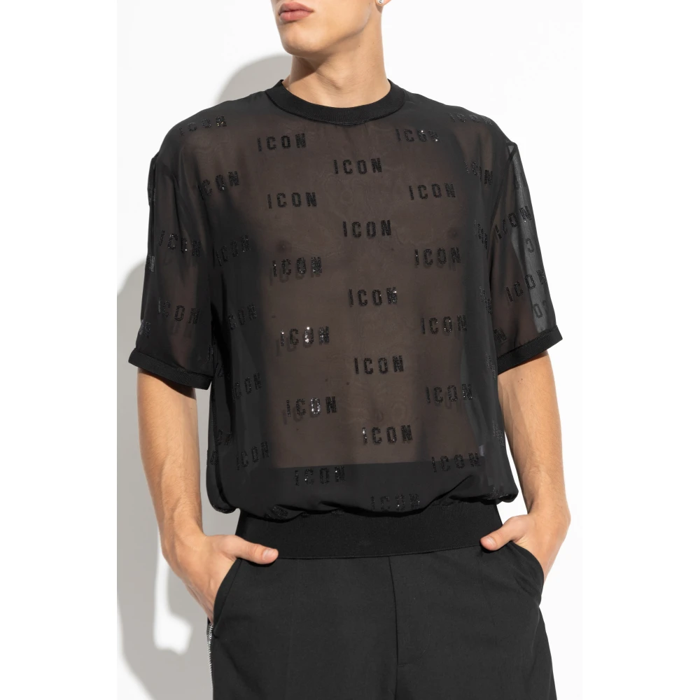 Dsquared2 T-shirt met logo Black Heren