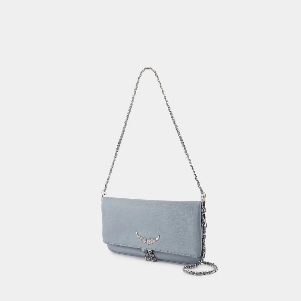 Zadig & Voltaire Blauwe Leren Crossbody Tas met Ketting Blue Dames